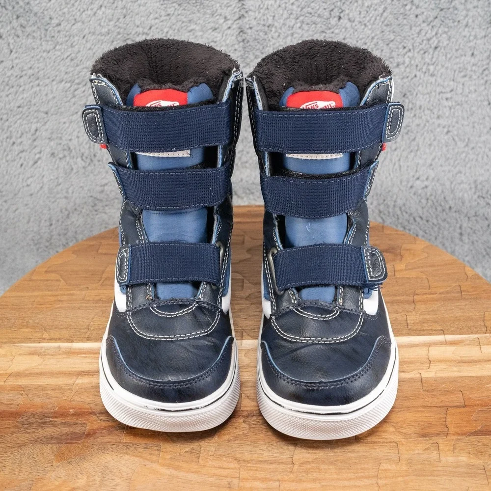 VANS Snow-Cruiser V Vansguard Winter Boots Kids Size 13 Blue Faux Fur Lined